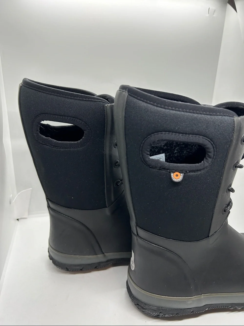 Children's Bogs Arcata Waterproof Lace Up Boot Black Rubber/Nylon Jersey Size 3
